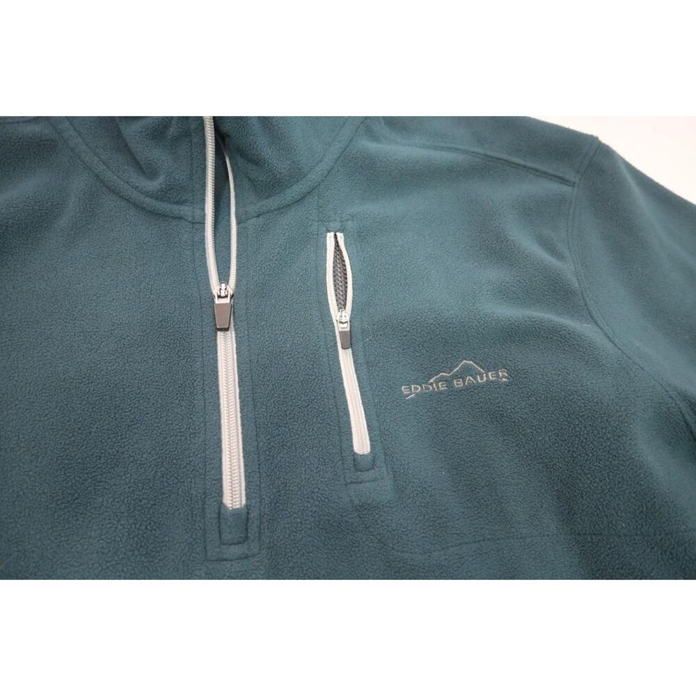 Eddie Bauer Camp Sweater 1/4 Zip Fleece Pullover Dark Teal Mens Size Large - Picture 6 of 9
